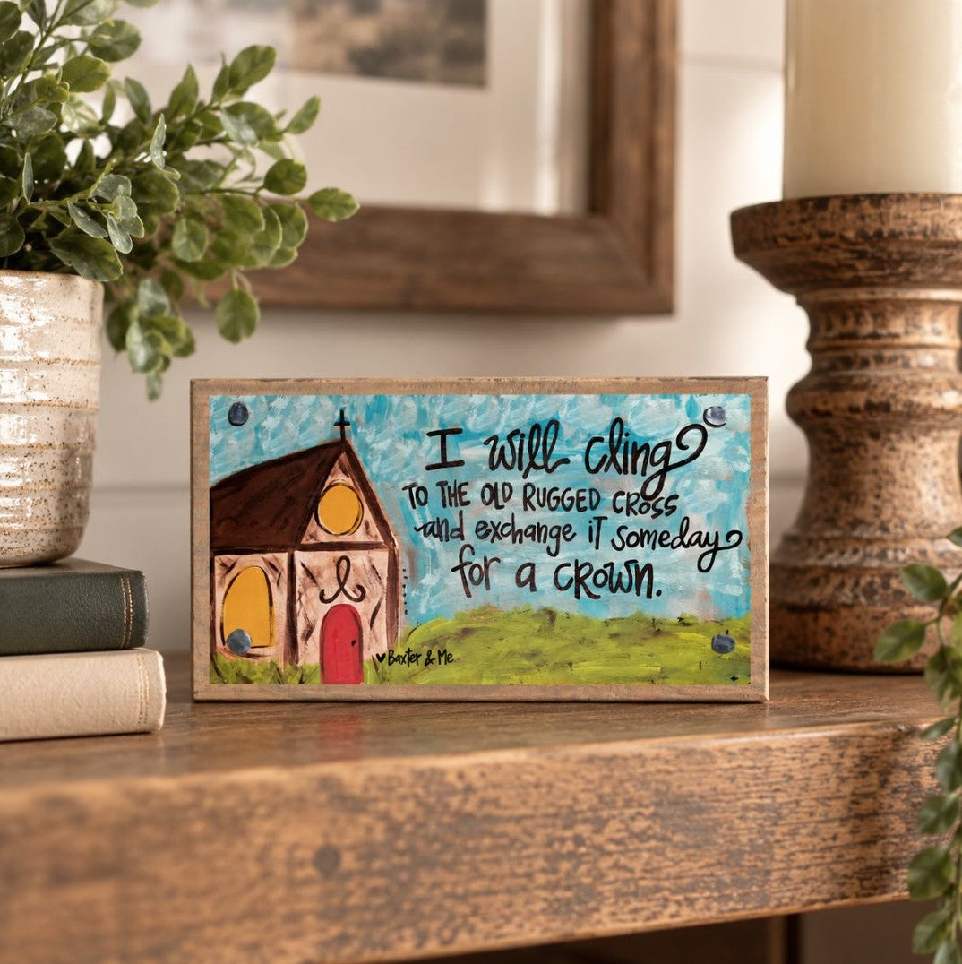 Old Rugged Cross Driftwood Happy Block