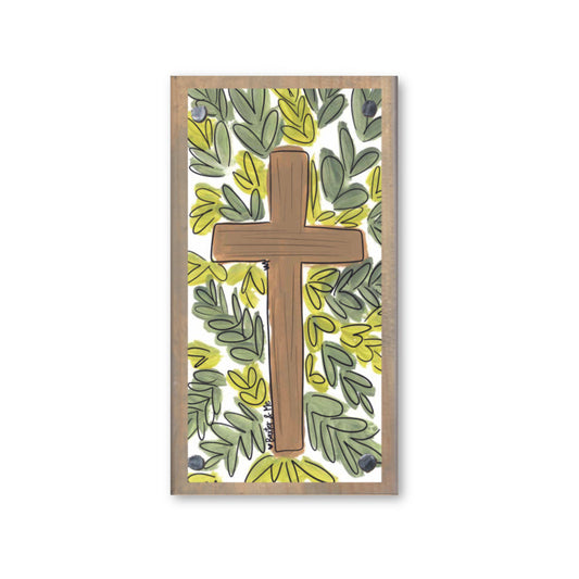 Greenery Cross Happy Block