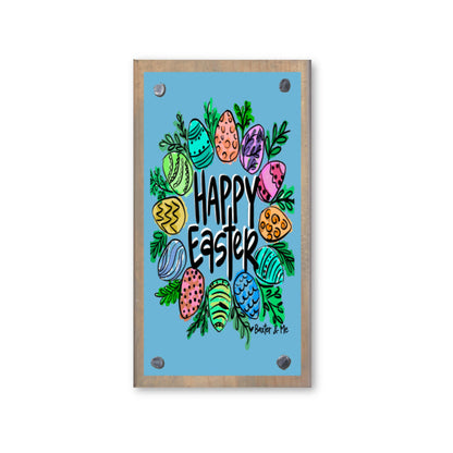 Pastel Easter Wreath Happy Block