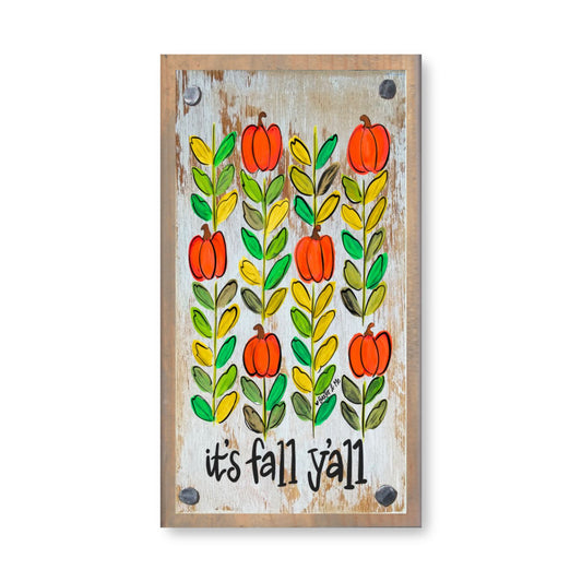 It's Fall Y'all Pumpkin Stem Happy Block