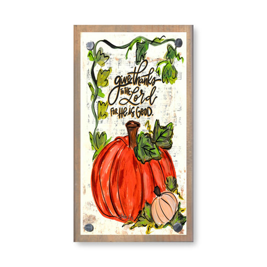 Give Thanks to the Lord Pumpkin Vine Happy Block