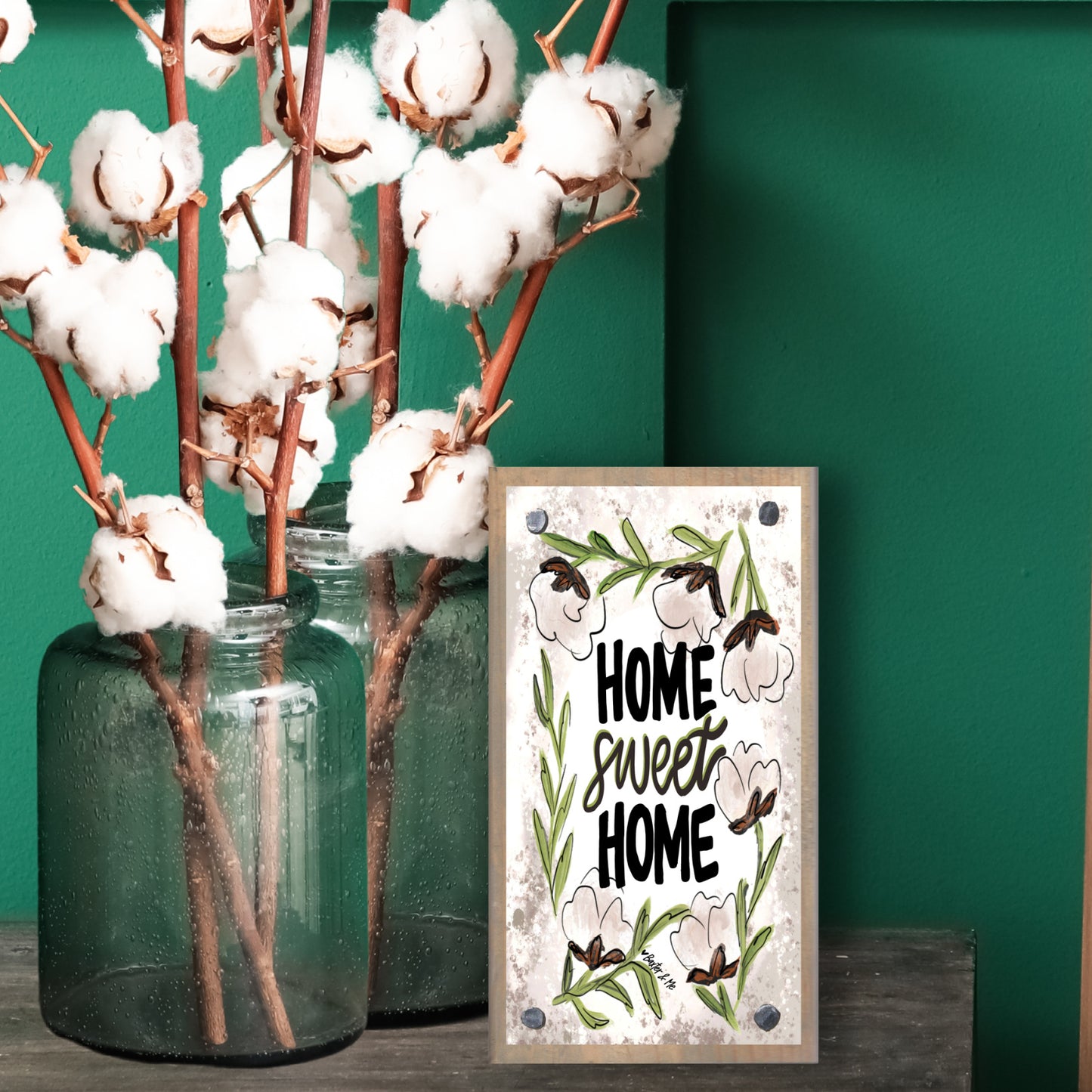 Cotton Wreath Home Sweet Home Happy Block