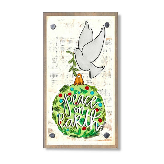 Peace on Earth Dove Ornament Happy Block