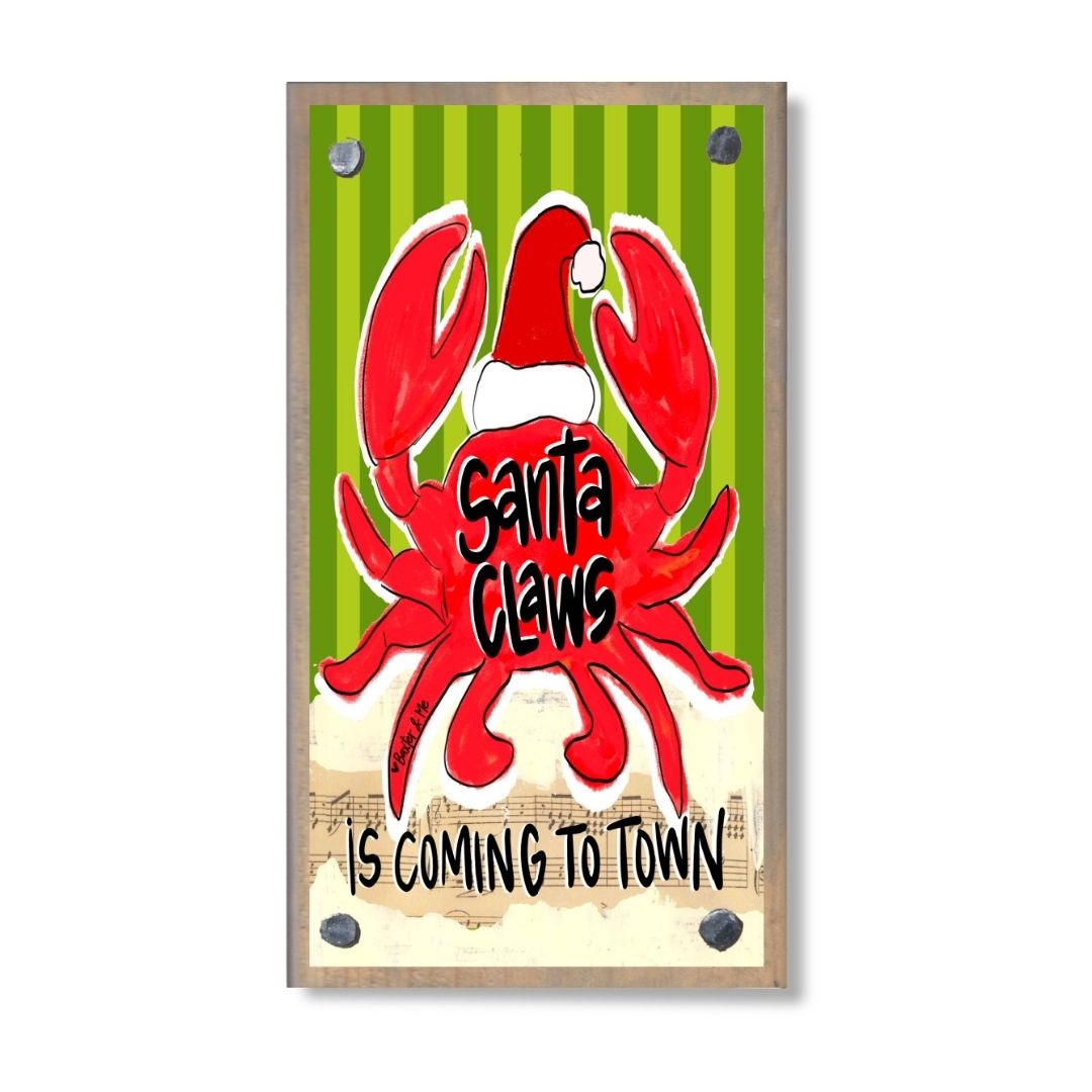 Red Santa Claws is Coming to Town Happy Block