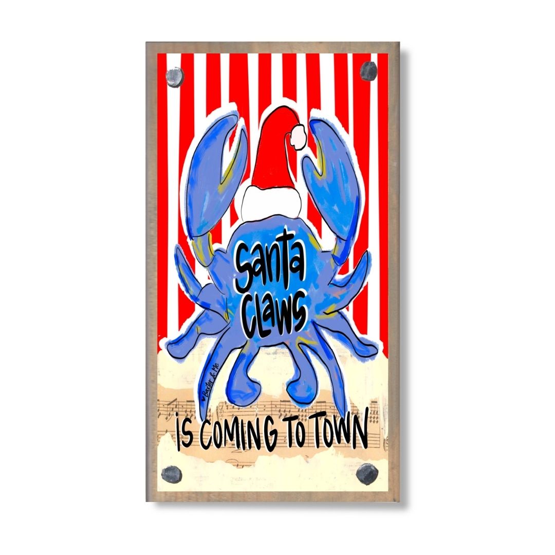 Blue Santa Claws is Coming to Town Happy Block