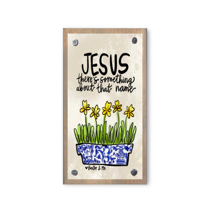 Jesus Something About that Name Happy Block