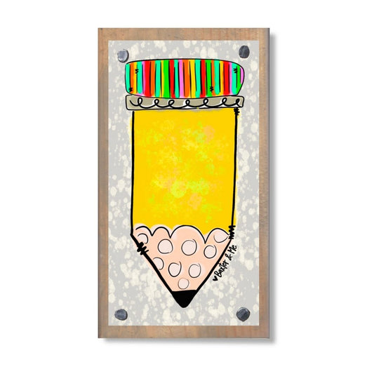 Rainbow Pencil Happy Block