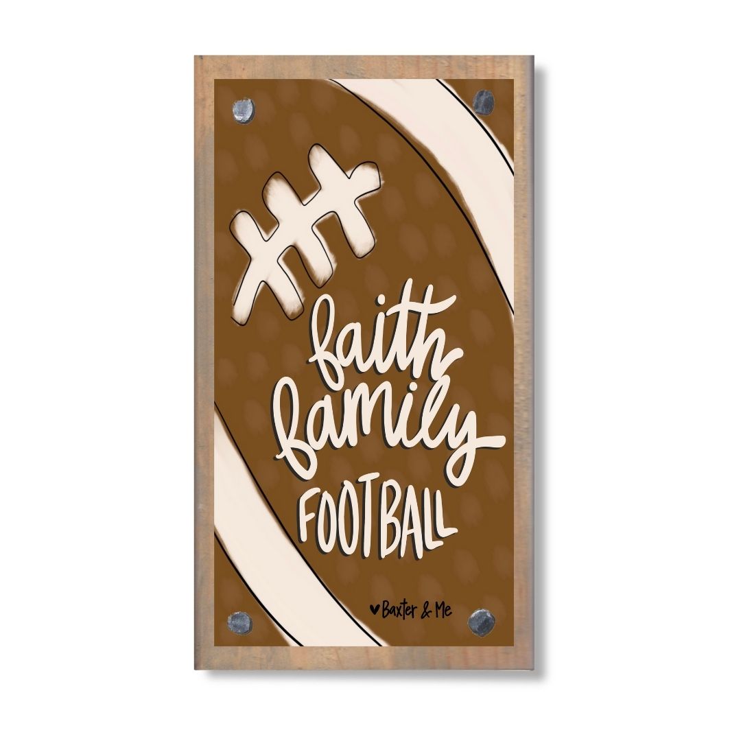 Faith Family Football Happy Block