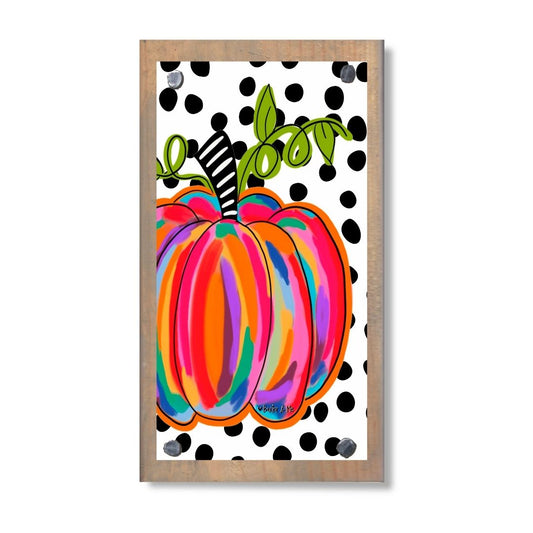 Colorful Pumpkin with B & W Background Happy Block