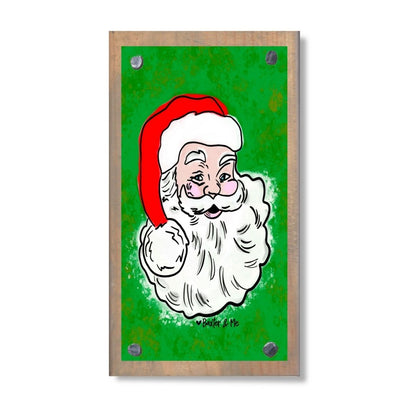 Traditional Green & Red Santa Happy Block