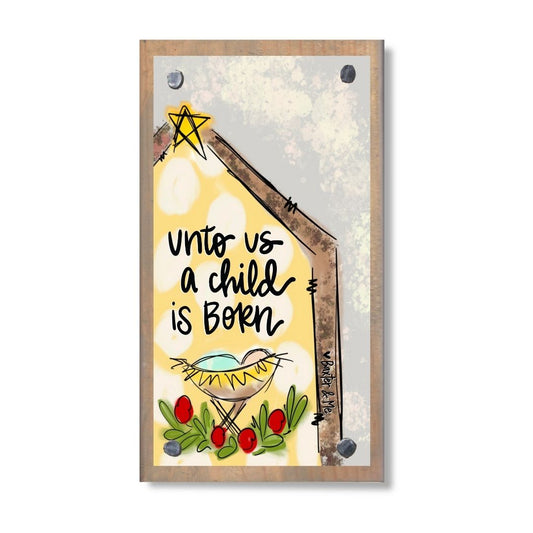 Unto Us A Child Is Born Happy Block