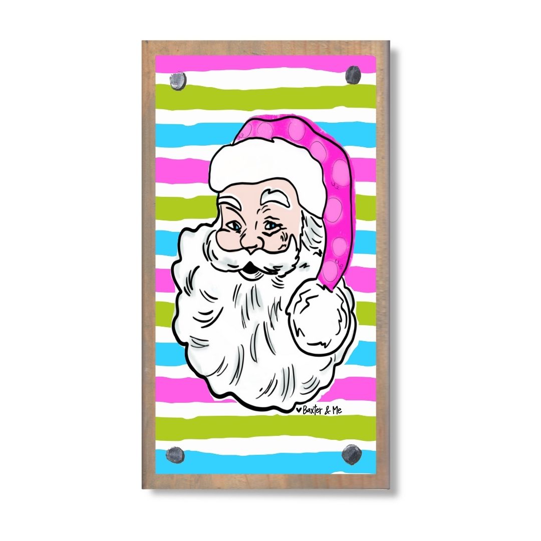 Pink Jolly Santa Happy Block