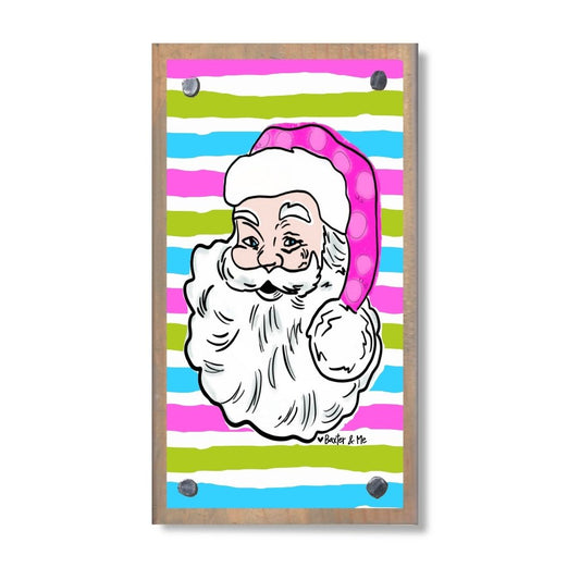 Pink Jolly Santa Happy Block