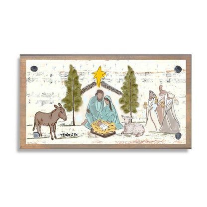 Starry Night Nativity Happy Block