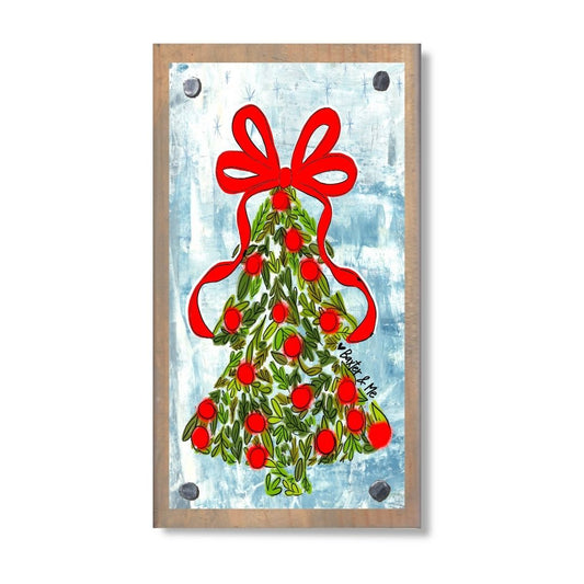 Holly Berry Christmas Tree Happy Block