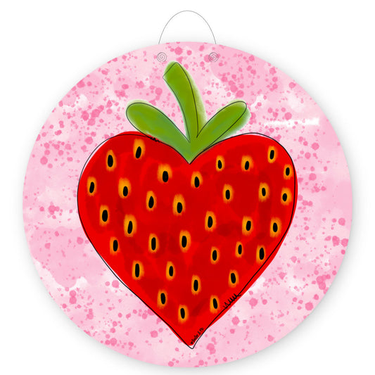 Strawberry Heart Door Hanger