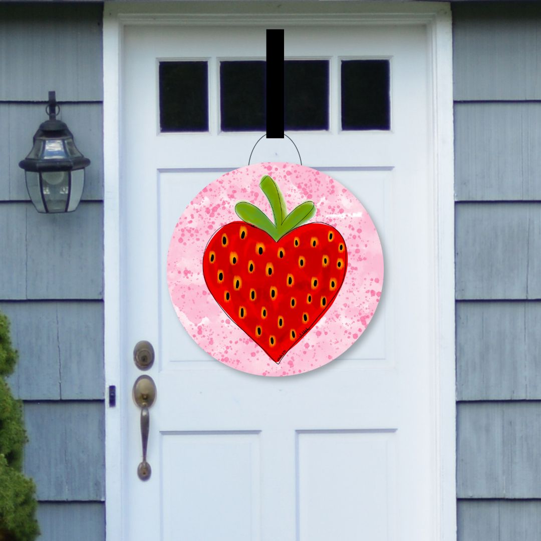 Strawberry Heart Door Hanger