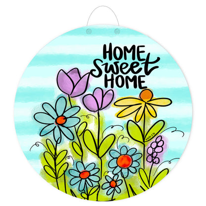 Home Sweet Home Wildflowers Door Hanger