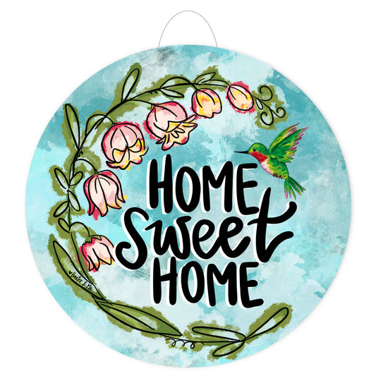 Home Sweet Home Hummingbird Door Hanger