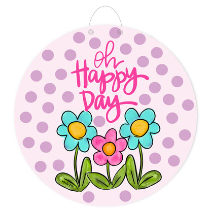 Oh Happy Day Daisy Door Hanger