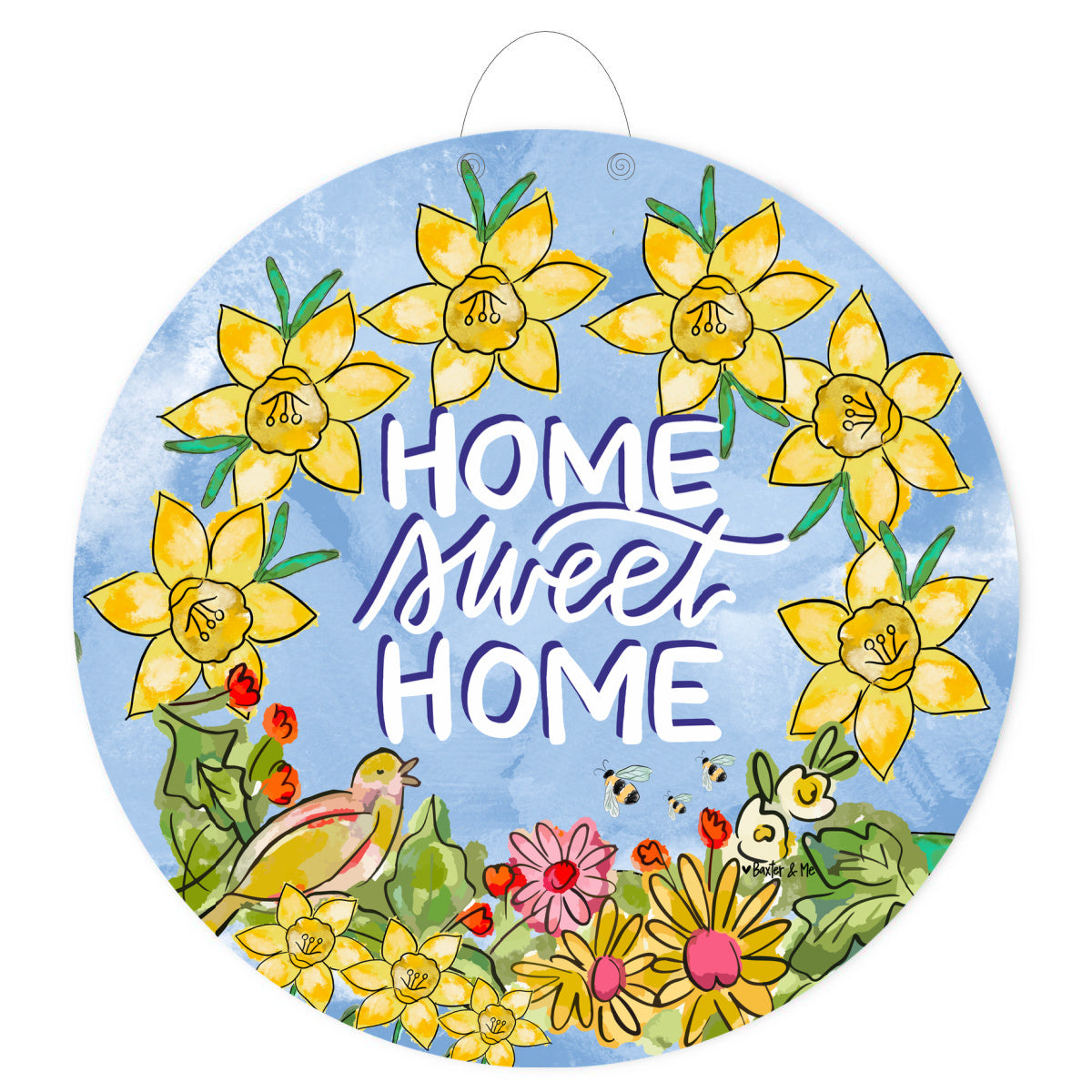 Home Sweet Home Buttercup Bird Door Hanger