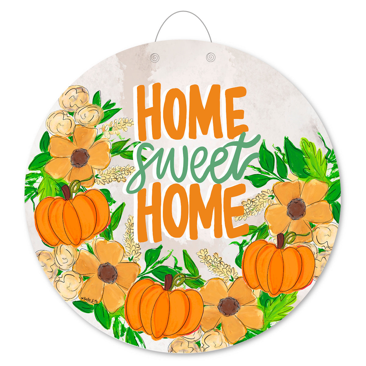 Home Sweet Home Pumpkin Wreath Door Hanger