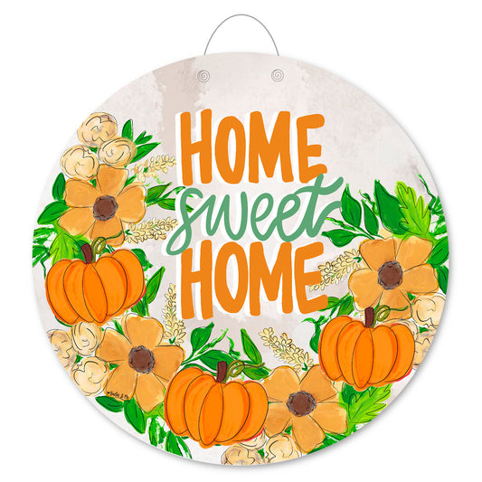 Home Sweet Home Pumpkin Wreath Door Hanger