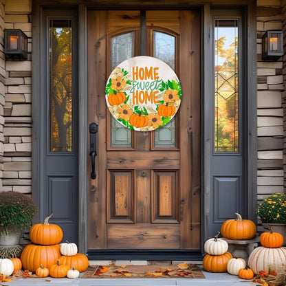 Home Sweet Home Pumpkin Wreath Door Hanger