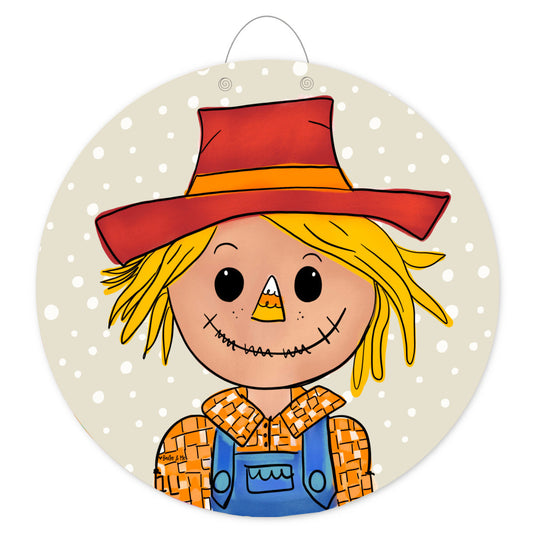 Candy Corn Scarecrow Door Hanger