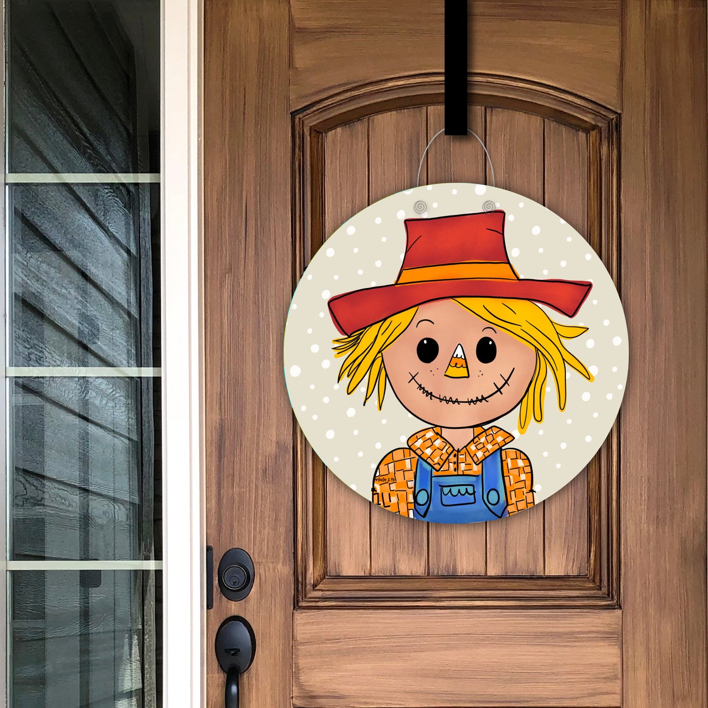 Candy Corn Scarecrow Door Hanger