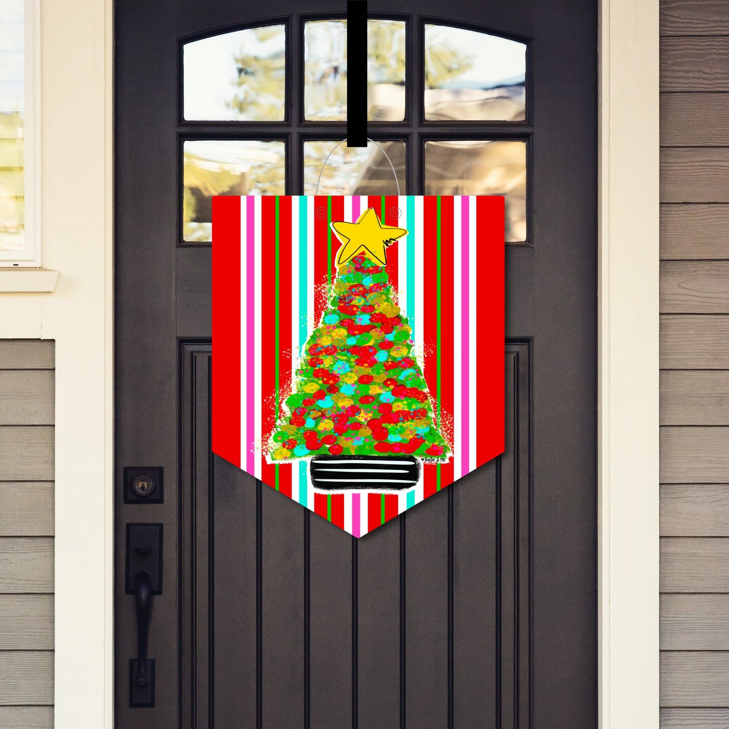 Dots & Stripes Tree of Cheer Door Hanger