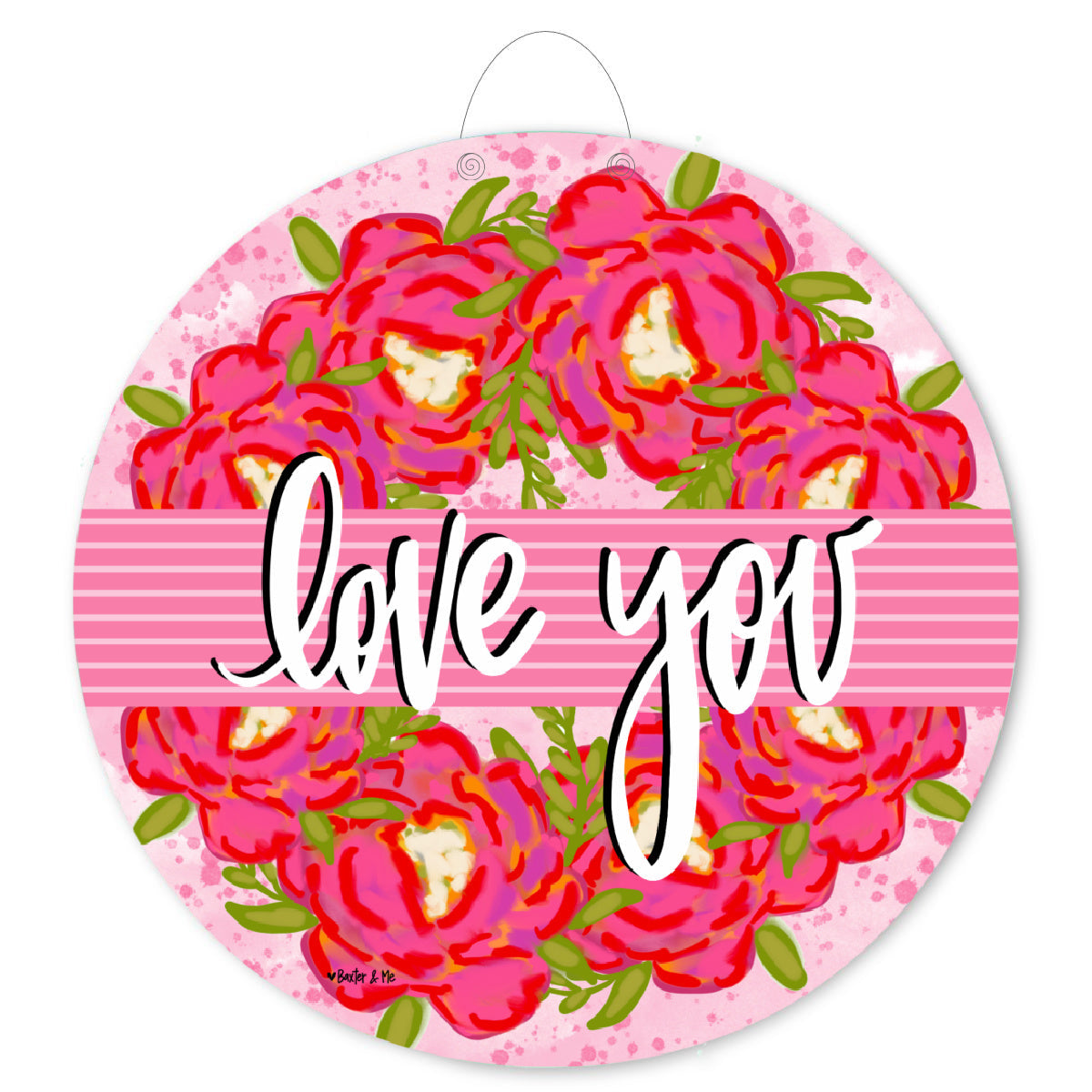 Love You Bouquet Wreath Door Hanger