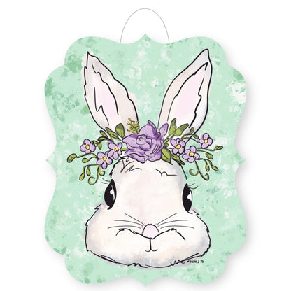 Lavender Floral Bunny Door Hanger