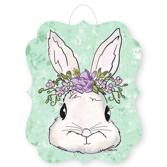 Lavender Floral Bunny Door Hanger