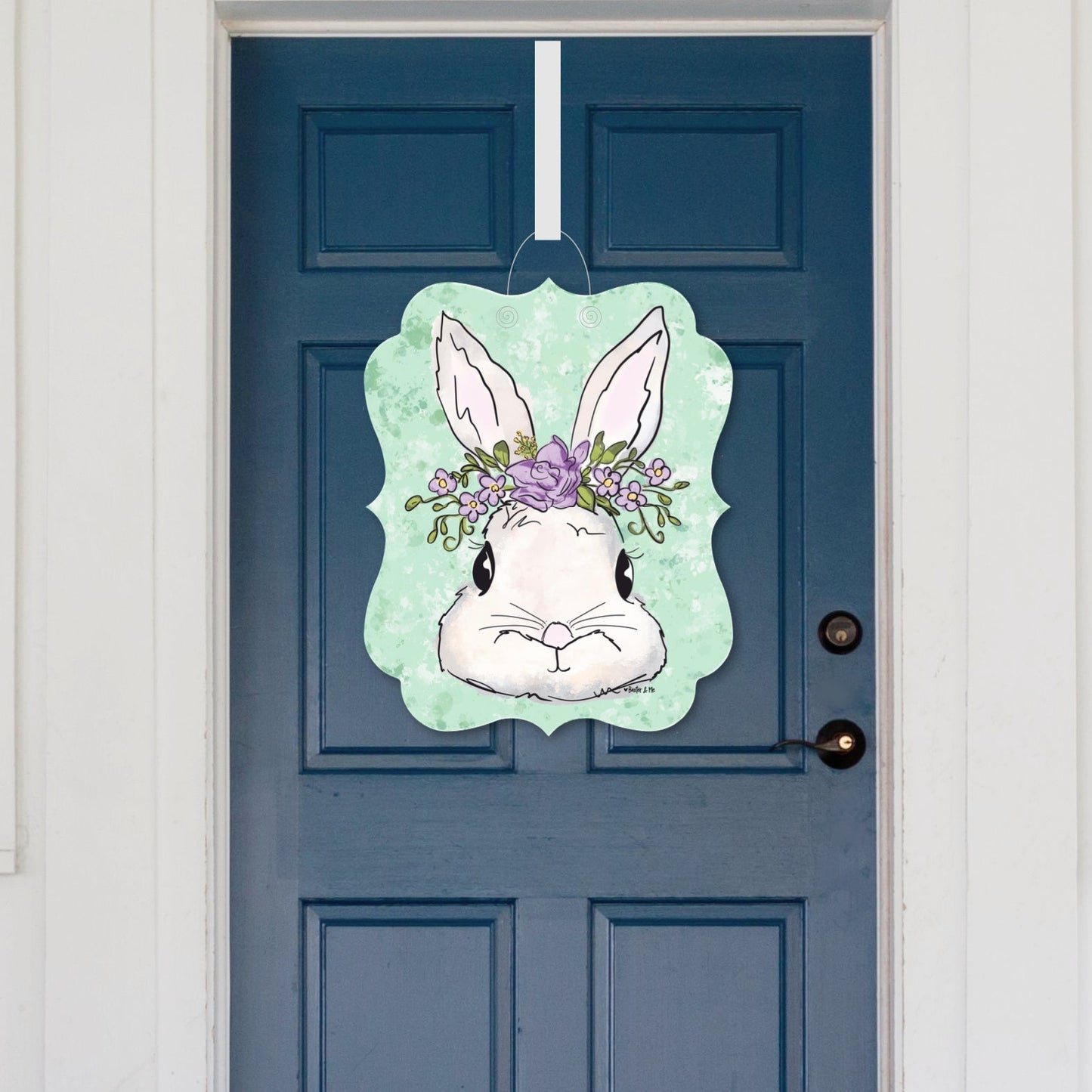 Lavender Floral Bunny Door Hanger
