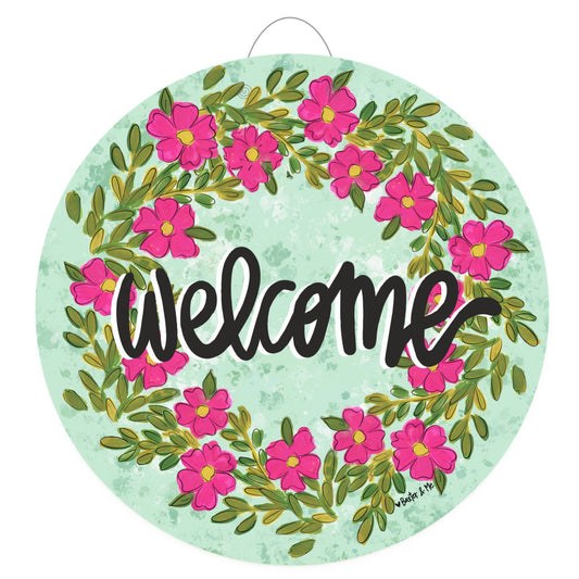 Pink Petal Welcome Door Hanger