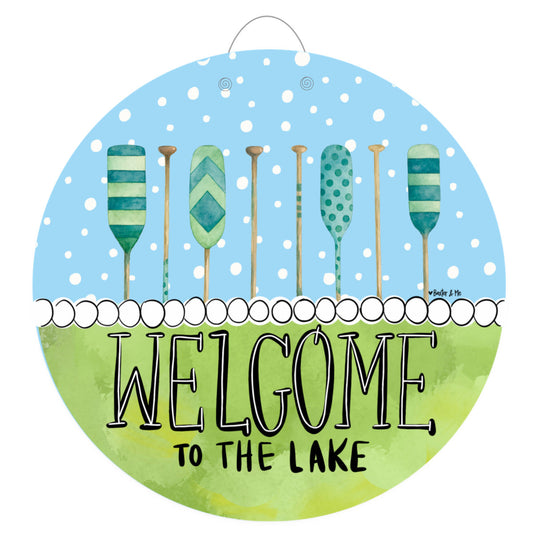Paddles Welcome to the Lake Door Hanger