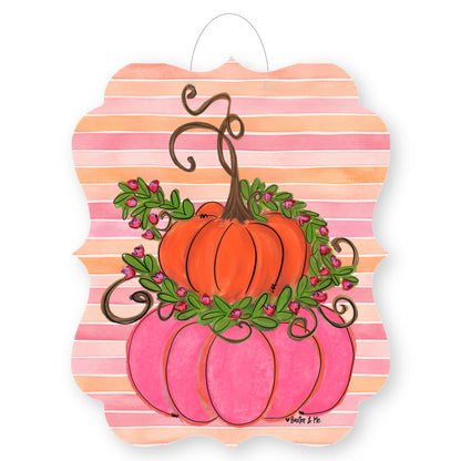 Sherbert Pumpkin Stack Door Hanger