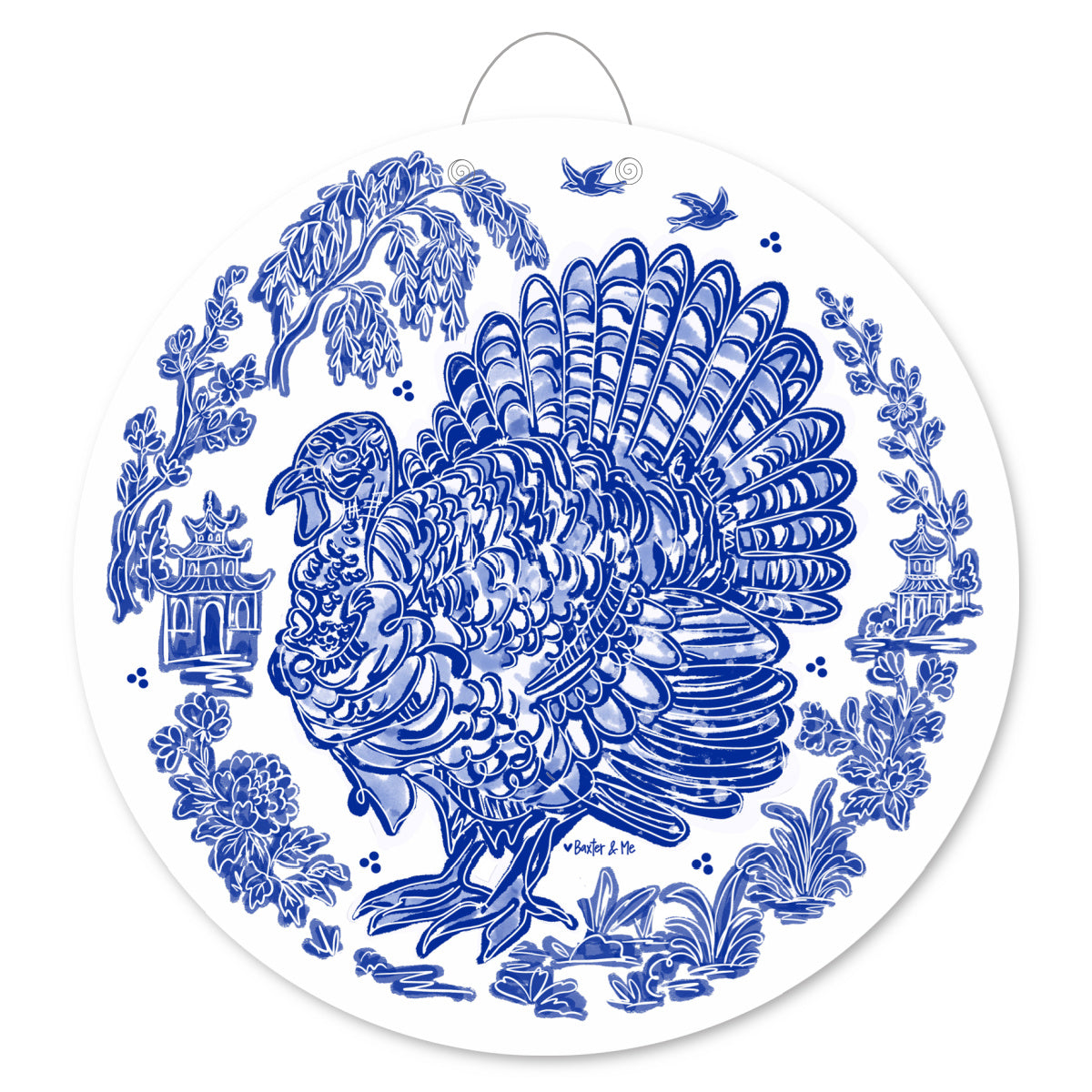 Blue Willow Turkey Door Hanger