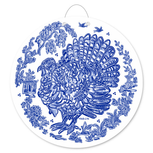 Blue Willow Turkey Door Hanger