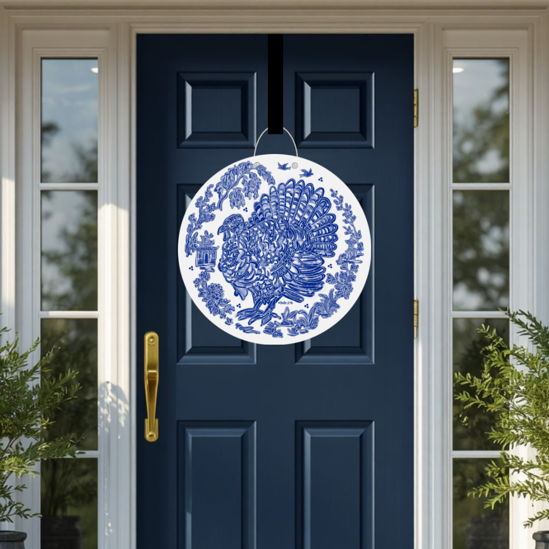 Blue Willow Turkey Door Hanger