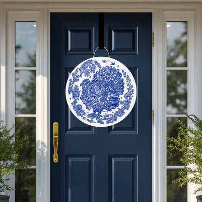 Blue Willow Turkey Door Hanger