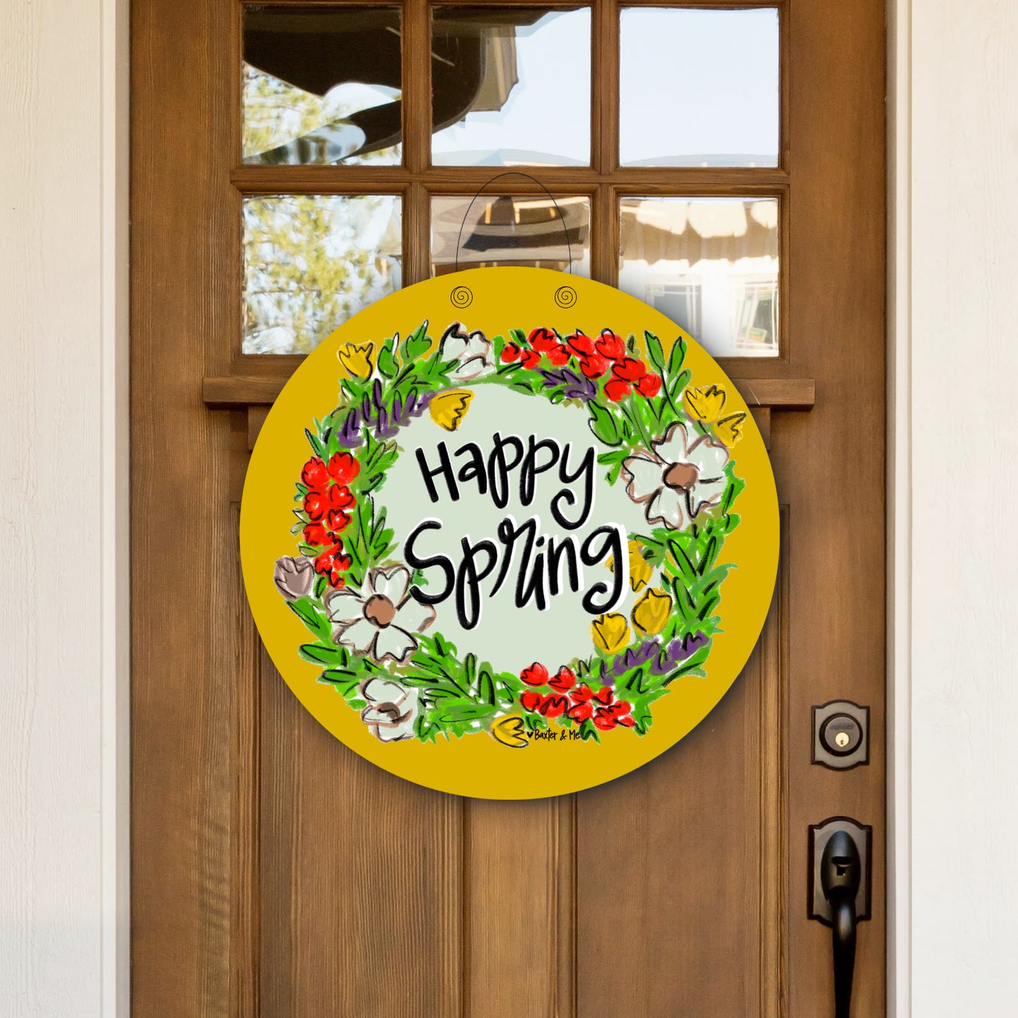 Yellow Spring Wreath Door Hanger