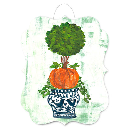 Pumpkin Topiary Door Hanger