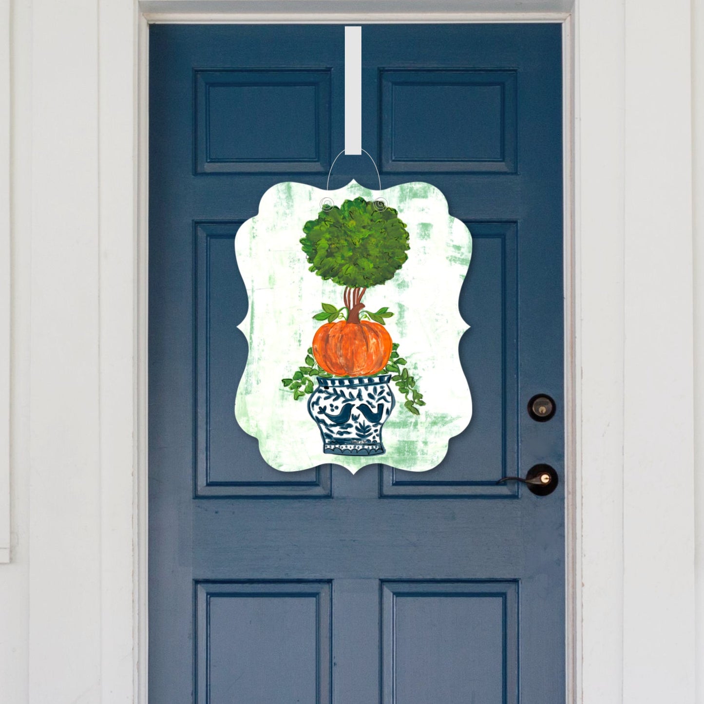 Pumpkin Topiary Door Hanger