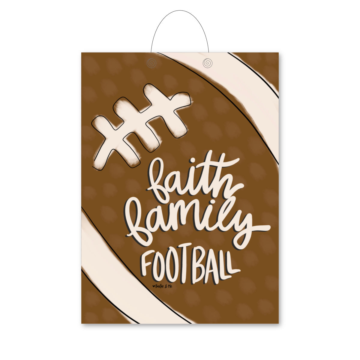 Faith Family Football Door Hanger