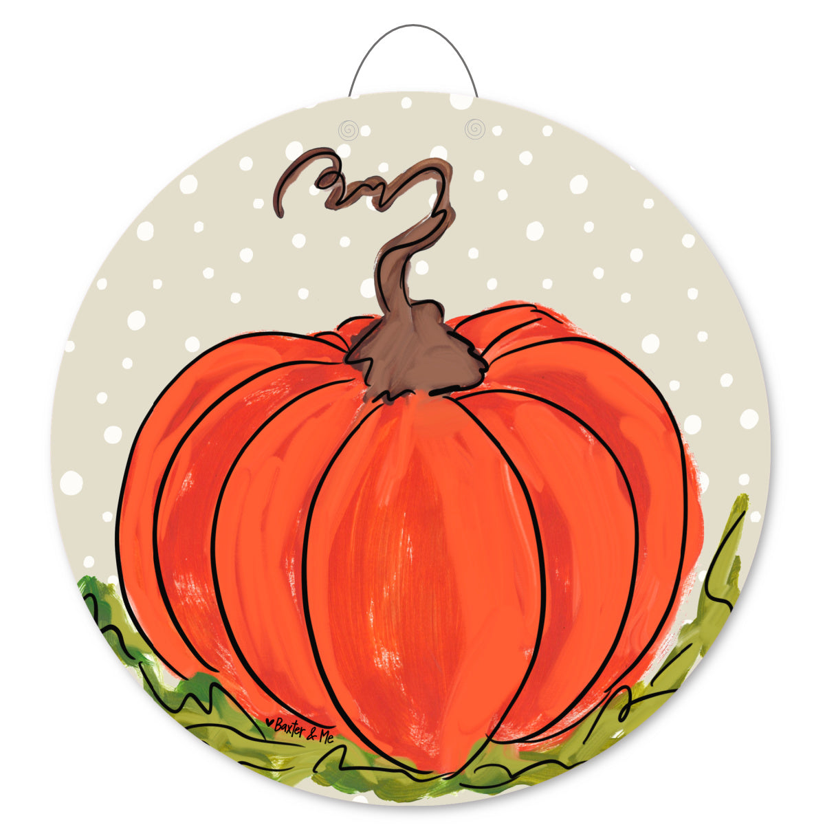 Classic Long Stem Pumpkin Door Hanger