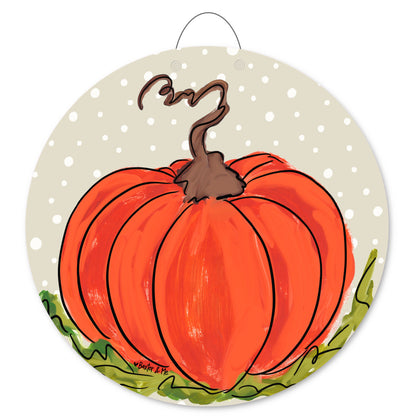 Classic Long Stem Pumpkin Door Hanger