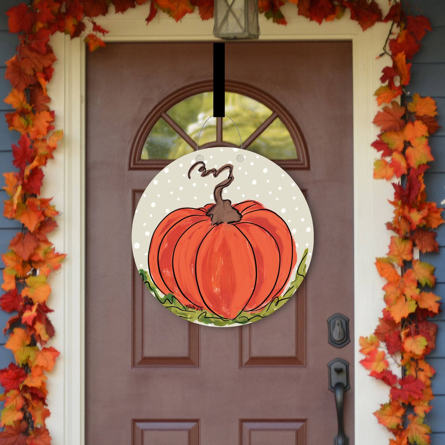 Classic Long Stem Pumpkin Door Hanger