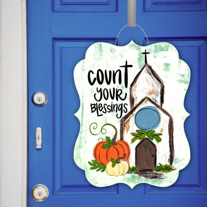 Count Your Blessings Church Door Hanger